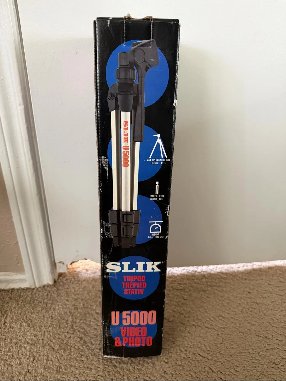 Slik U-5000 Video & Photo Tripod in Black NEW